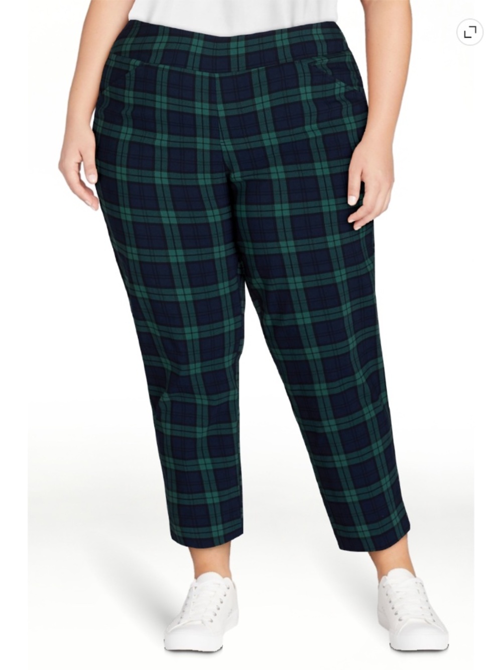 Just My Size Women’s Plus Blue and Green Plaid Millennium Pants Size 1X NWT